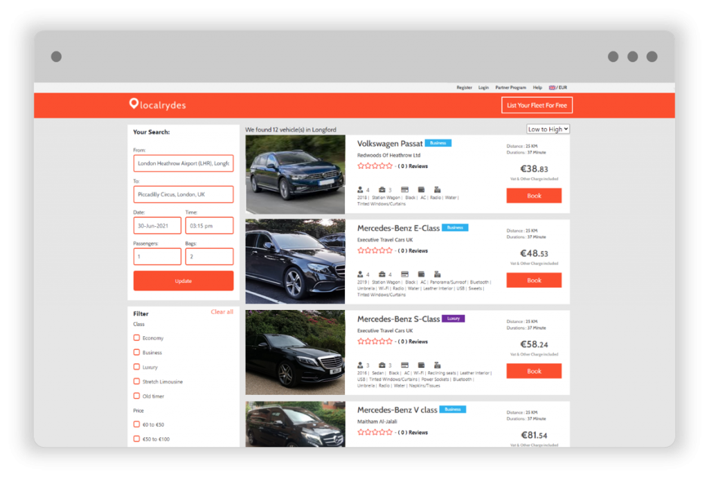 Localrydes - a global chauffeur and limousine booking platform